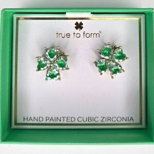 NWT ⚜️🍀⚜️ True To Form Gorgeous Hand Painted CZ 
Earrings